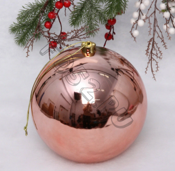 Новогодний шар 20 см "Глянец", розовое золото