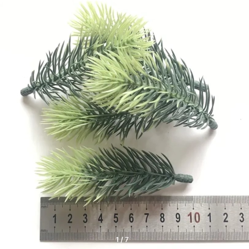 фото Веточка елки для декора зеленый пластик  10 см 5 шт в уп. (МТ-660-12540.1)