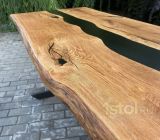 стол река из дерева с живыми краями