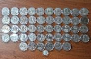 Таиланд Полный набор 46 монет 10 бат + 10 бат серебро "Рама IX" 1977-1994 UNC