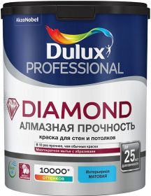 Краска для Стен и Потолков Dulux Diamond Matt 4.5л Матовая, Износостойкая, Моющаяся, Белая / Дюлакс
