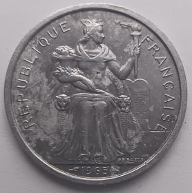 2 франка  Французская Полинезия 1965