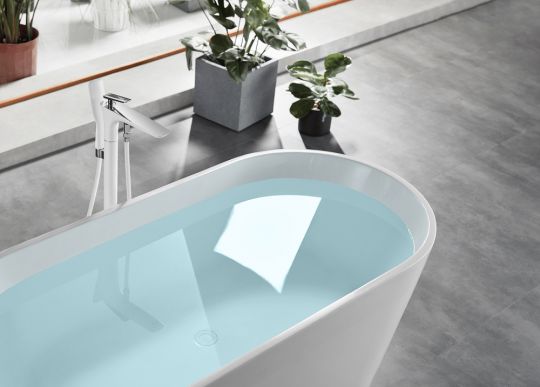 Смеситель ABBER Zeitlos AF8915W напольный для ванны, белый-хром схема 3