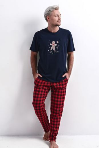 Пижама мужская SENSIS Matt, футболка и брюки, темно-синий
