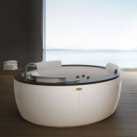 Гидромассажная круглая ванна Jacuzzi Nova Stone встраиваемая или отдельностоящая 180x180 схема 3