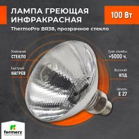 Лампа инфракрасная ThermoPro BR38 100W E27 прозрачное стекло