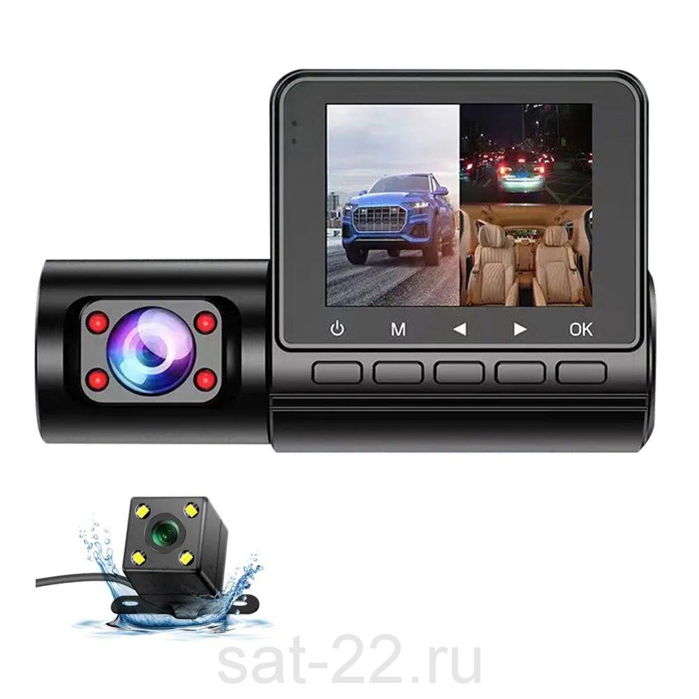 Видеорегистратор Vehicle Z39 Full HD, 2" экран, 2 камеры+ камера заднего вида, 2МП