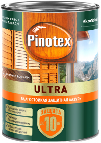 Декоративная Пропитка Pinotex Ultra 9л с Воском для Защиты Древесины до 10 лет / Пинотекс Ультра