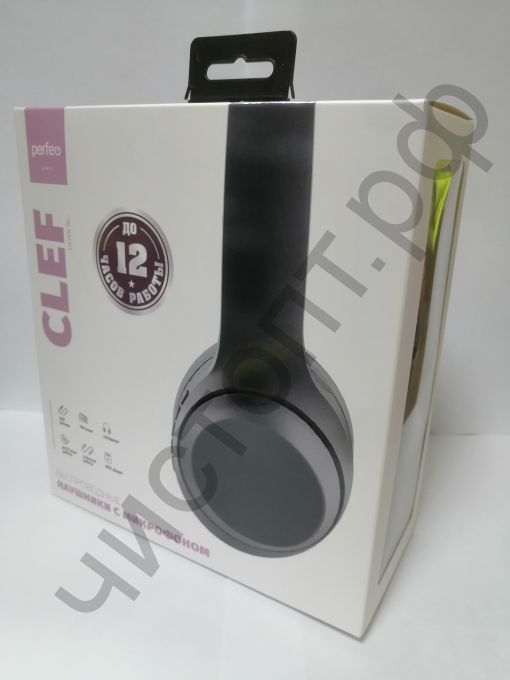 Bluetooth гарнитура стерео Perfeo CLEF черные MP3 плеер, FM, AUX полноразм