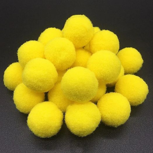 Помпон - шарик для творчества Желтый . Разные размеры. (МТ-1740)