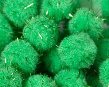 Помпоны - шарики для творчества Зеленые с ЛЮРЕКСОМ. Разные размеры. (TBY ВСGL)