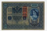 Австрия - 1000 крон 1902 (1919) года. Хорошее состояние  Oz