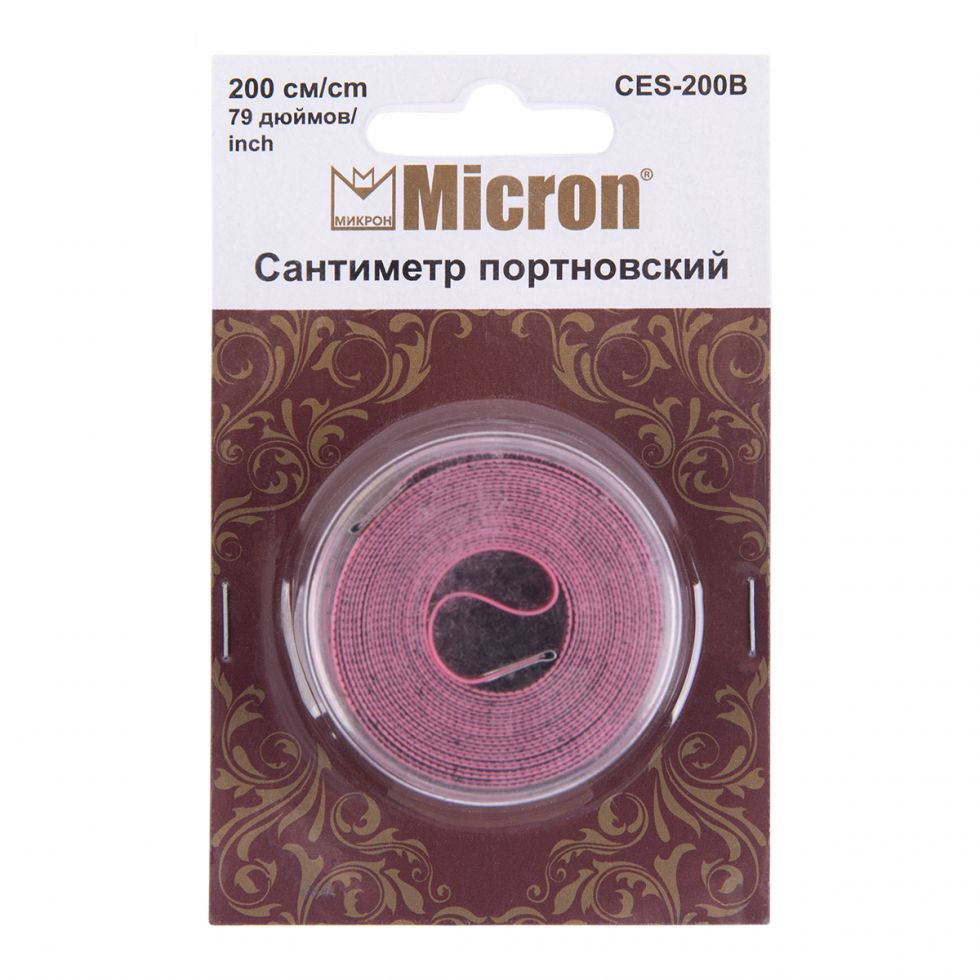 Сантиметровая лента Micron 200 см. в блистере розовый/черный (CES-200B)