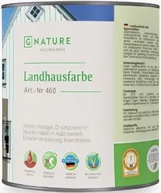 Краска Укрывная Gnature 460 Landhausfarbe 0.375л 6102 Серо-Зелёный для Защиты, Обновления Деревянных Фасадов..
