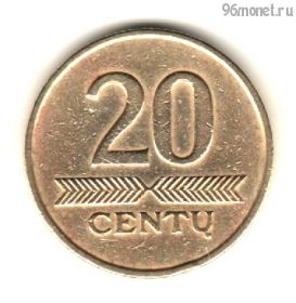 Литва 20 центов 1997