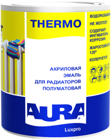 Эмаль для Радиаторов Aura Luxpro Thermo 0.45л Акриловая, без Запаха / Аура