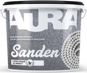 Декоративная Штукатурка Aura Dekor Sanden 6кг 3D Эффект для Механизированного Нанесения / Аура