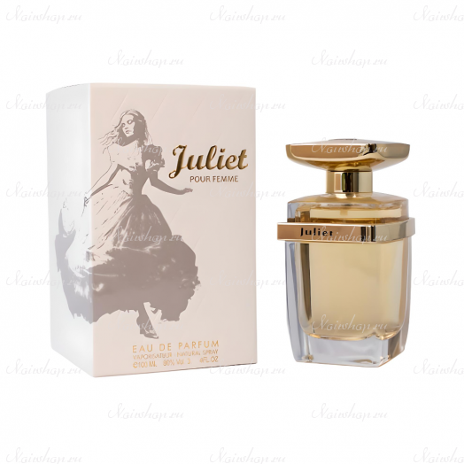 Aurora Eau de parfum Juliet, and the woman