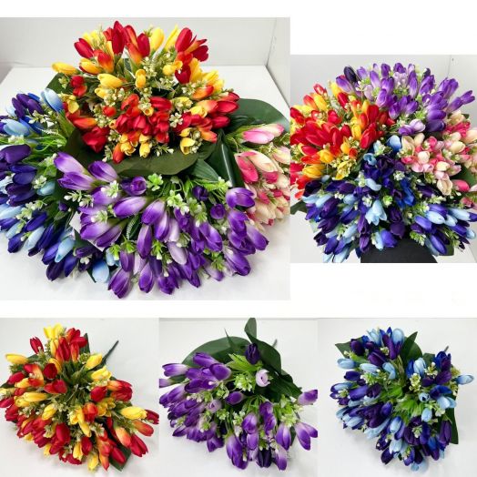 Искусственные цветы, упаковка 10 букетов 35282