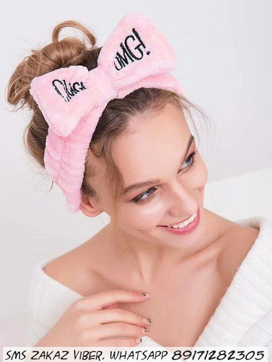 Косметическая повязка для волос OMG розовая