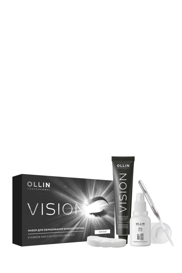 Набор для окрашивания бровей и ресниц Ollin Professional Ollin Vision Set Черный 20 мл.