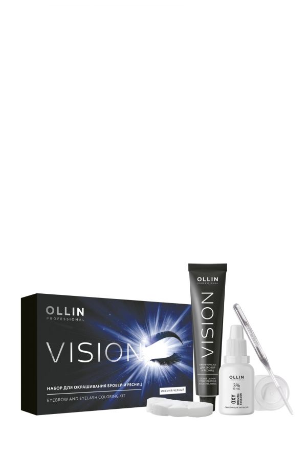 Набор для окрашивания бровей и ресниц Ollin Professional Ollin Vision Set  Иссиня-черный 20 мл.