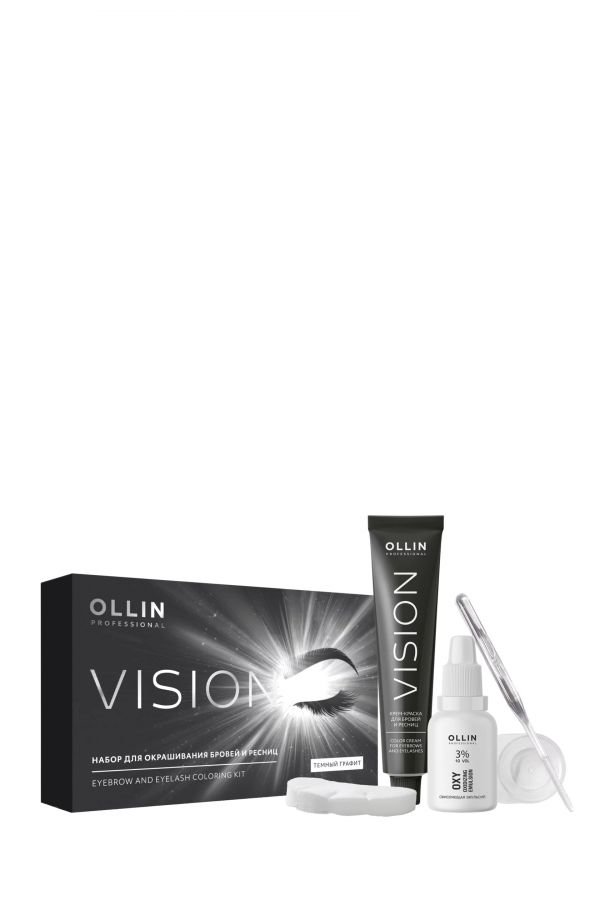 Набор для окрашивания бровей и ресниц Ollin Professional Ollin Vision Set  темный графит 20 мл.