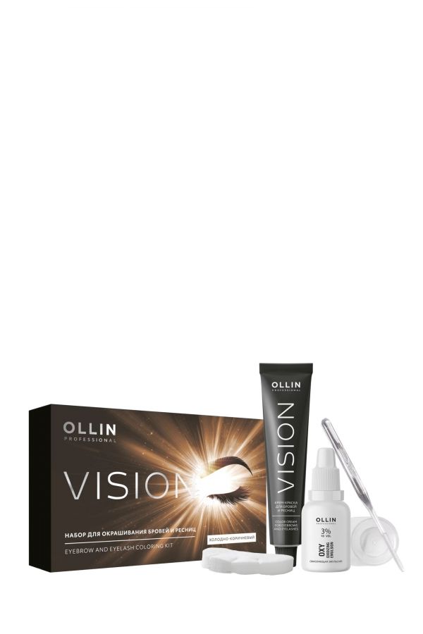 Набор для окрашивания бровей и ресниц Ollin Professional Ollin Vision Set холодно-коричневый 20 мл.
