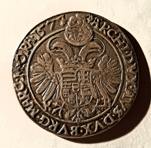 1 талер 1574 Венгрия RARE Священная Римская Империя XF