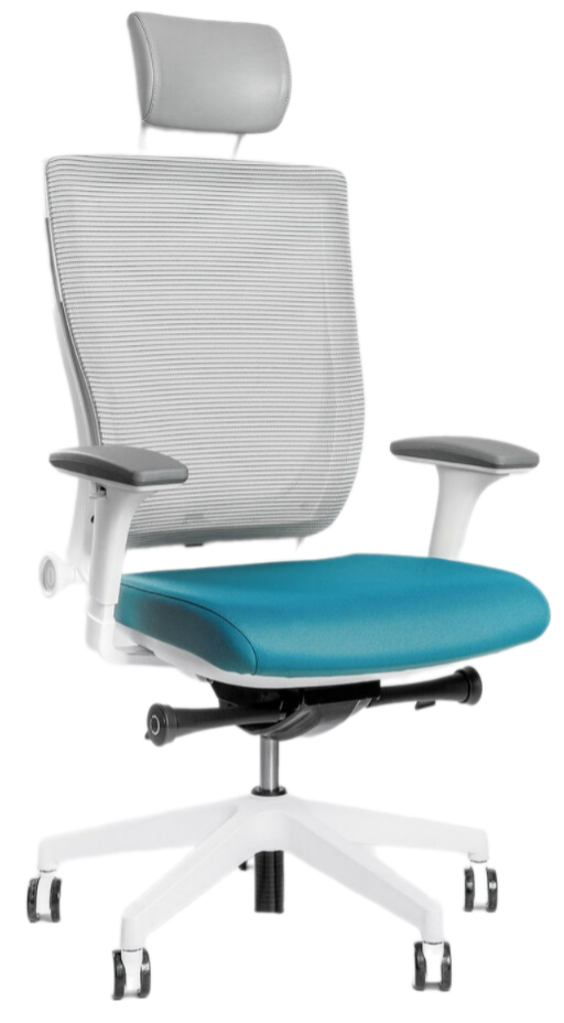 Офисное эргономичное кресло Trium (Спинка: серый. Сиденье: синий)