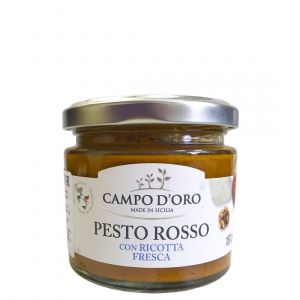 Соус Песто Красный с рикоттой Campo d'Oro Pesto Rosso con Ricotta Fresca 180 г - Италия