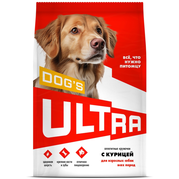 Сухой корм для собак всех пород ULTRA с курицей 3кг