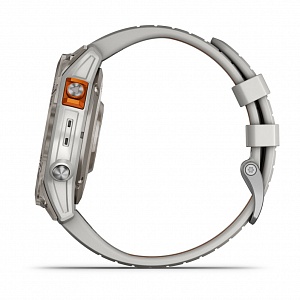 Умные часы FENIX 7 PRO Sapphire Solar титановый серый с серо-оранжевым ремешком