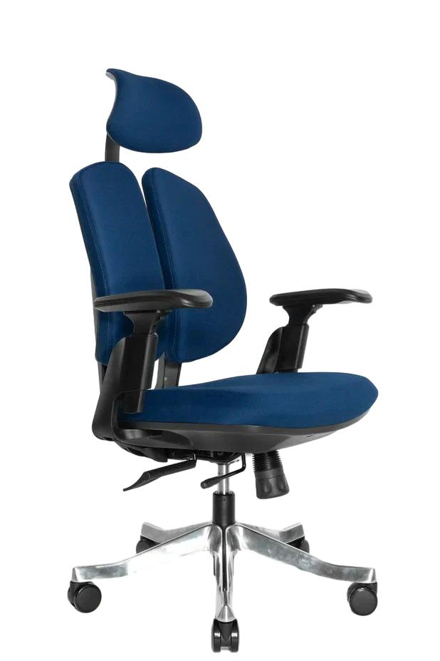 Эргономичное ортопедическое кресло Bionic (чёрный каркас, ткань  BLUE)