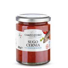 Соус томатный Campo d'Oro сицилийский с морским окунем и оливками - 300 г (Италия)
