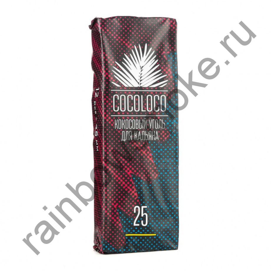 Уголь кокосовый для кальяна Cocoloco 25мм (12шт)