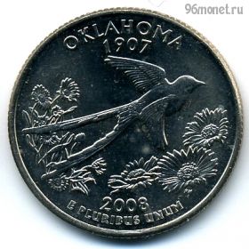 США 25 центов 2008 D Оклахома