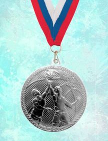 Медаль наградная за 2 место 50 мм Баскетбол