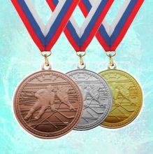 Наградной комплект из 3-х медалей 50мм Хоккей