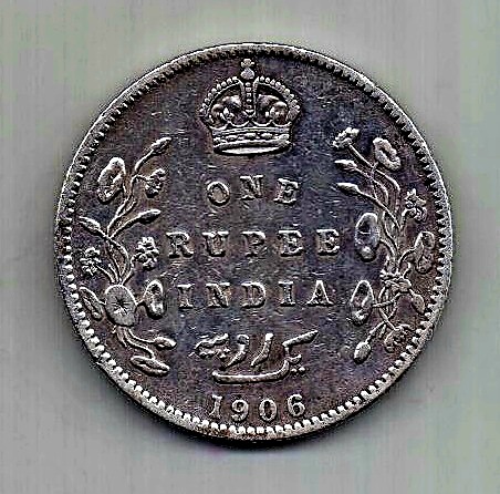 1 рупия 1906 Индия Великобритания XF