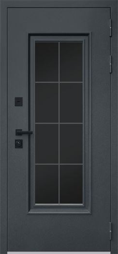 Стальная дверь "Titanium" с окном и английской решеткой (терморазрыв 3к)