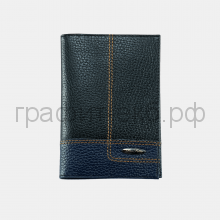 Обложка для паспорта Vector Per Fetto Passport чёрный/синий Флотер ОП-109-1510/1540