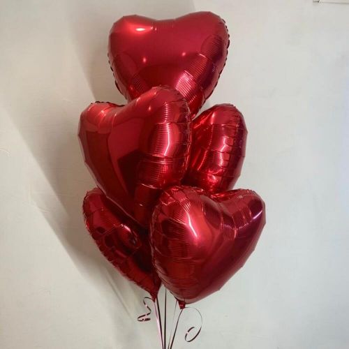 Связка из 5 воздушных шаров "Сердце"