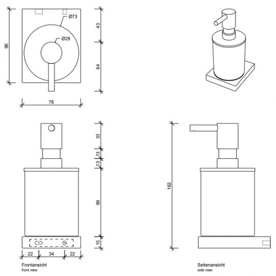 Decor Walther Contract 0651600 Дозатор для жидкого мыла схема 4
