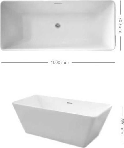 Акриловая ванна Kerasan Ego 160х70 743101 схема 4