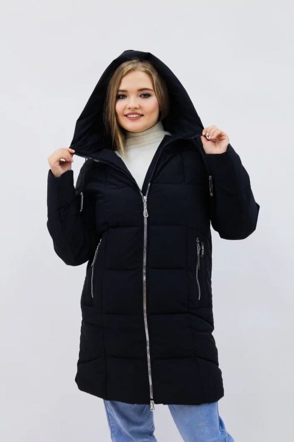 Зимняя женская куртка еврозима-зима 2830 [черный]