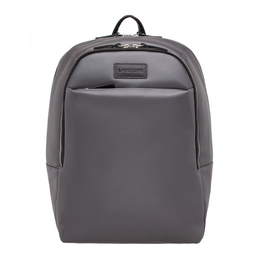 Кожаный мужской рюкзак LAKESTONE для ноутбука LAKESTONE Faber Grey/Black 918304/GR/BL