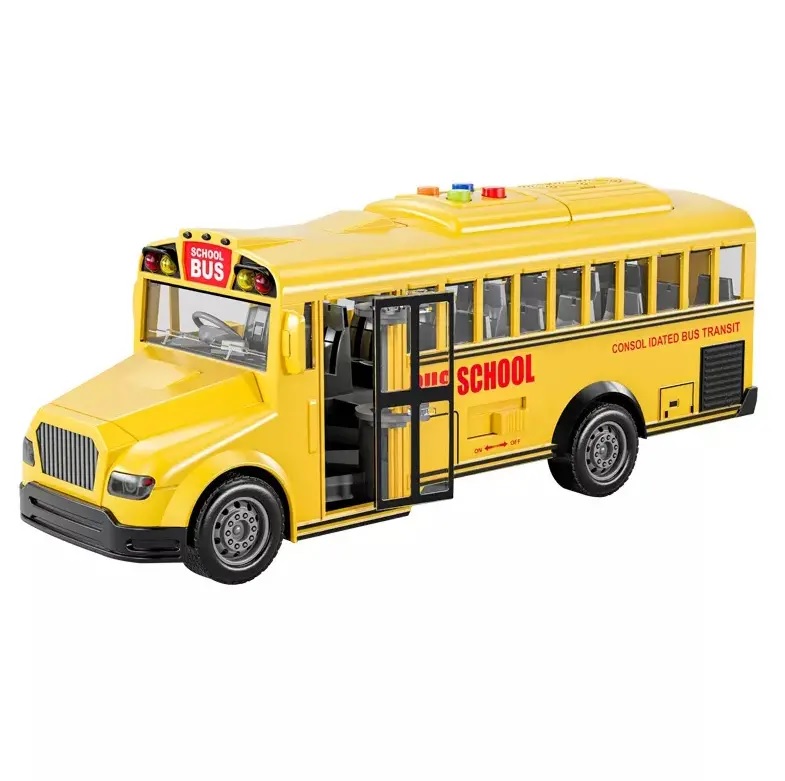 Школьный желтый автобус музыкальный инерционный 28 см. со световыми эффектами JS125