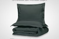 Перкаль 2-х спальный [графит] Комплект постельного белья SONNO FLORA Матовый графит постельное белье