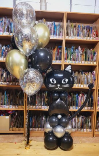 Сет Чёрный кот из шаров